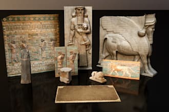 digital sculpt 3d ancient statue,museum artifacts, historical art,relief design