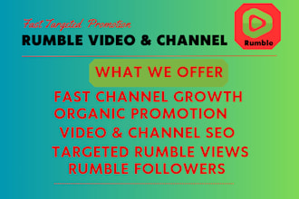 fast rumble video promotion, rumble channel SEO with facebook ads, google ads