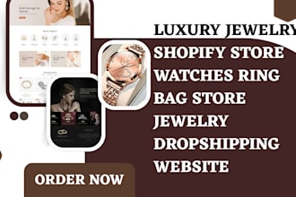 design jewelry shopify store watches ring bag dropshipping store jewelry website