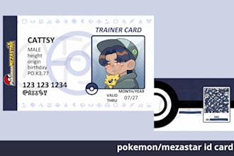 draw you a pokemon trainer card for mezastar