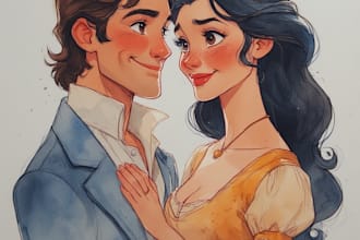 illustrate couple portrait design