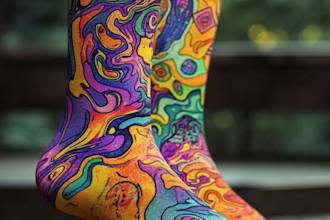 create digital pattern socks design
