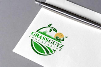 design a modern tree care,grass trimming, lawn care logo