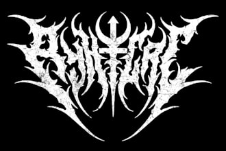 design an authentic and chaotic black metal logo for your band