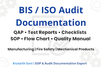 prepare iso audit and quality compliance documentation