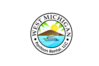 design modern west michigan pontoon logo