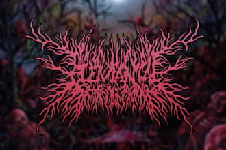design a slamming brutal death metal band logo for your band or merch