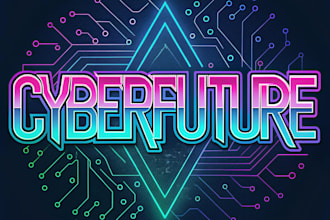 design futuristic cyberpunk logo or typography
