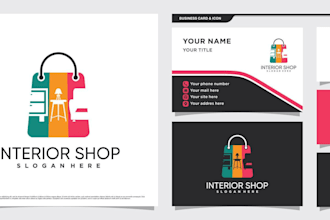 make a modern minimalist furniture logo for your shop