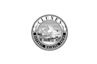 design vintage walking tours logo in an historical town