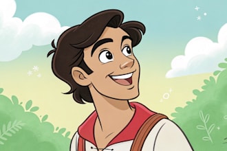 design cute disney cartoon portrait