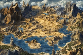 design a fantasy map illustration