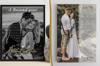 create wedding song lyrics, custom song lyrics print