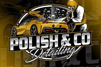 create auto detailing and car wash logo