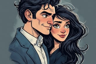 design couple portrait illustration