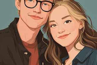 design a faceless couple illustration couples portrait