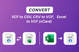 convert vcf to csv, csv to vcf, excel to vcard