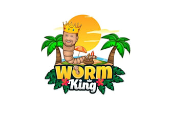 design playful silly hawaiian worm products logo