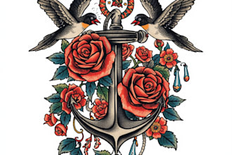 draw amazing tattoo design, traditional tattoo