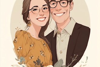 draw a couple portrait illustration