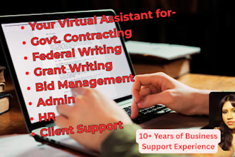 be your VA for govt contracting, bid management, proposals