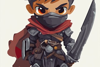 draw 2d game character illustration