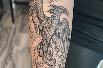 design unique handdrawn persian arabic calligraphy tattoo