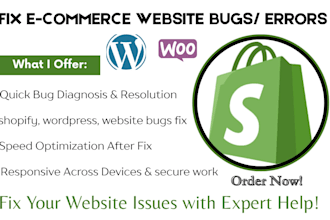 shopify bug fix wordpress bug fix wordpress error woocommerce bug fix clone web