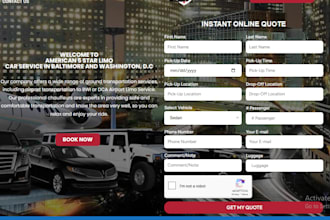 design limo website with booking system for your company
