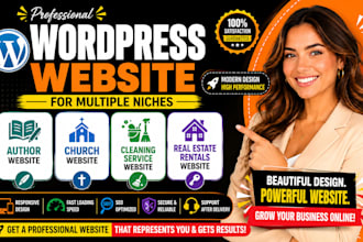 build wordpress website for author, church, cleaning service, real estate rental