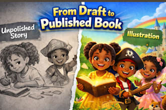 illustrate children story book kid activity book design