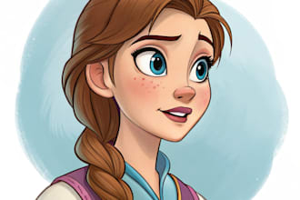 do a portrait in semi realism disney cartoon style