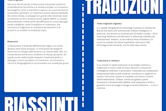 traduzione italiano inglese, riassunti, revisione testi
