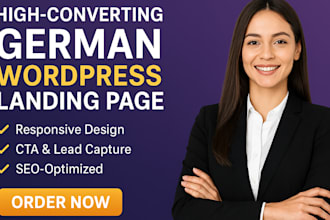design high converting german wordpress landing page for sales, lead generation