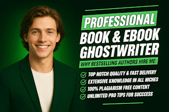 be your ebook ghostwriter, KDP ghost book writer and non fiction ghostwriter