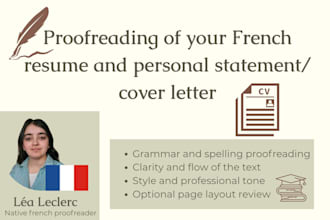 proofread your french resume and cover letter
