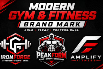 design modern fitness, bodybuilding and gym logo