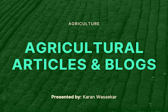 write SEO friendly agriculture articles on crops, soil, and sustainable farming