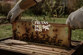 design honey bee logo and product label packaging