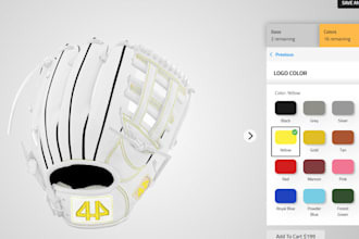 customize and configure baseball, softball glove on zakeke kickflip shopify