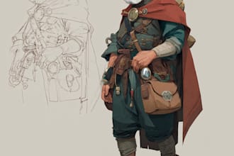 draw a fantasy character for dnd, pathfinder, etc