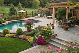 do landscape design, garden design, backyard, pool , terrace