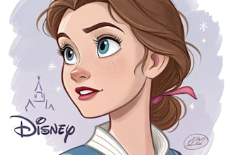 make a portrait in semi realism disney cartoon style