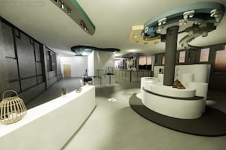 design 3d museum,art gallery design,digital gallery,nft,cafe design ue render