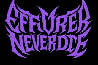 design a custom rock band logo for your music and merch