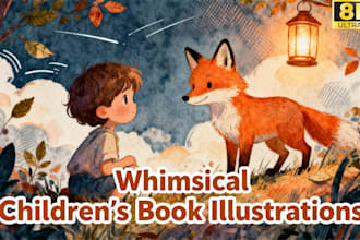 draw whimsical children story book illustration and whimsical cover