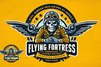 do custom high quality flying fortress mascot logo for your brand