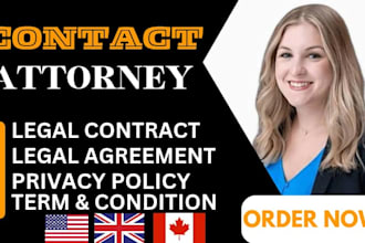 write legal contract, agreement, terms and condition, privacy policy as a lawyer