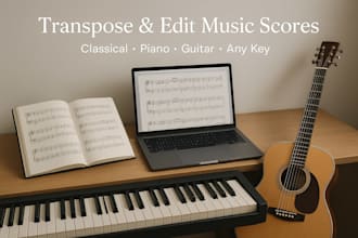accurately transpose and edit classical, piano, and guitar music scores