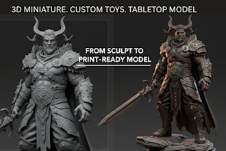 sculpt custom 3d miniature dnd tabletop figurine statue ready for 3d printing
